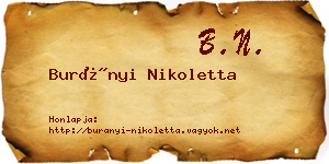 Burányi Nikoletta névjegykártya