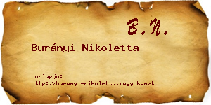 Burányi Nikoletta névjegykártya