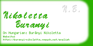nikoletta buranyi business card