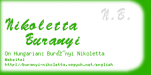 nikoletta buranyi business card